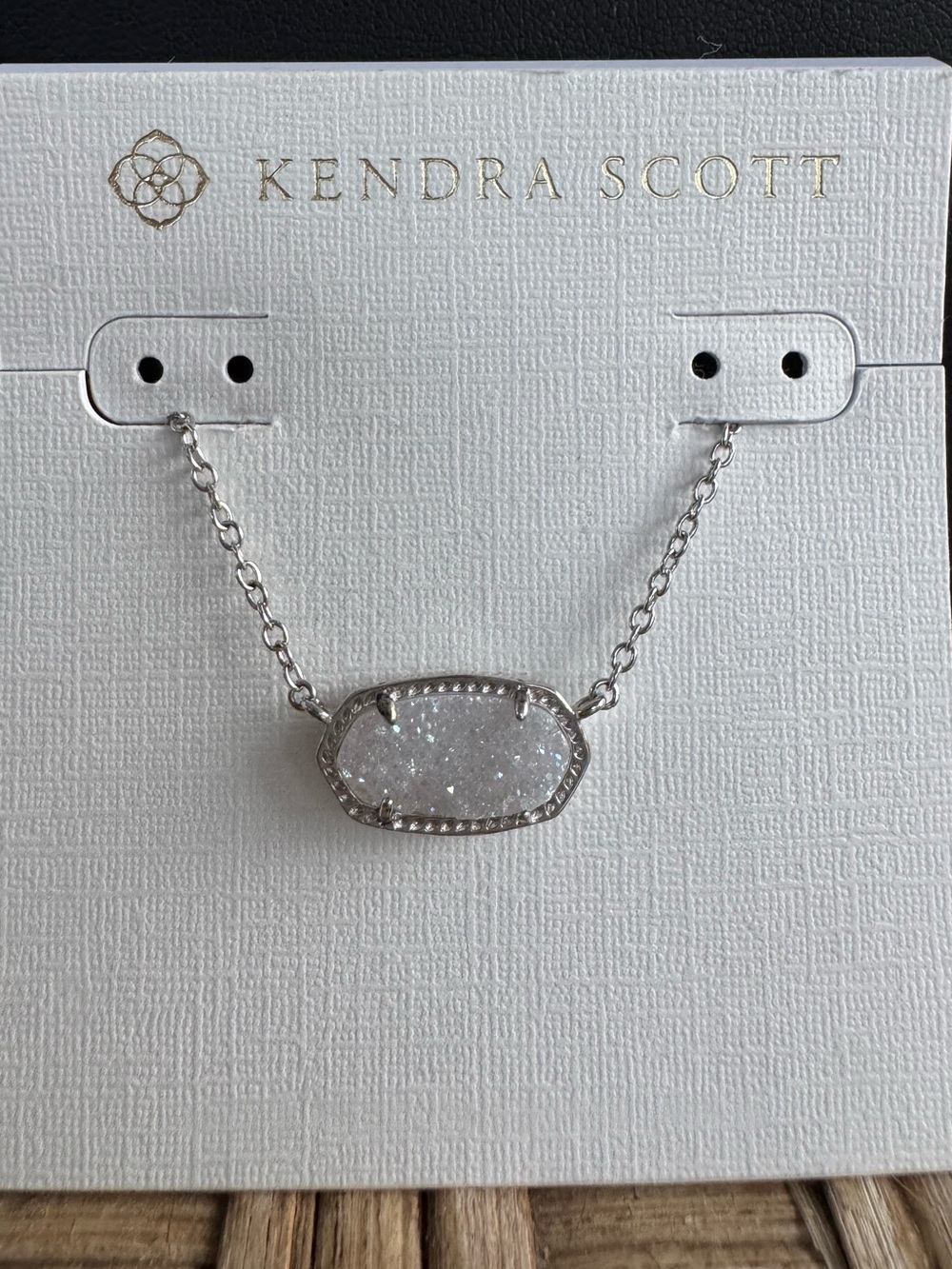 Kendra Scott Elisa Silver & White Drusy Necklace